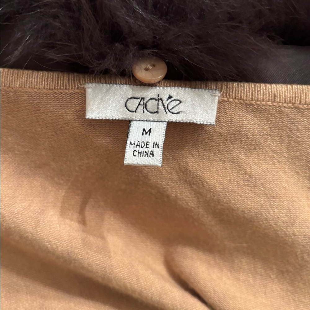 Cache Leopard Print Top with Faux Fur Collar - Picture 10 of 10